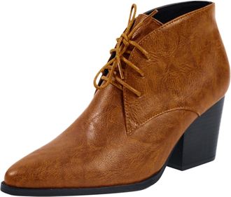 Generic Wide Fit Ladies Ankle Boots Winter Ankle Boots for Women UK Waterproof Fashion Womens Fashion Single Shoes Foreign Trade 4 Color Thick Heel Pointed Pl