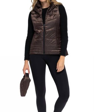 Anorak Stitched Fashion Vest In Chocolate