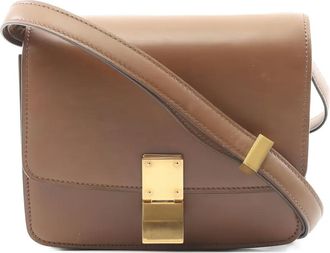 Celine 2000s Classic Box kleine leren schoudertas - Bruin