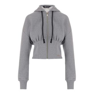 Just Cavalli Hoodies & sweatvesten, Dames, Grijs, S, Katoen, Katoenen Sweatshirt