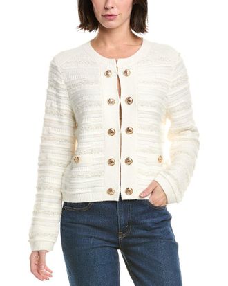 Milly Milly Textured Knit Wool-Blend Cardigan