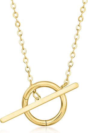 RS Pure by Ross-Simons Italian 14kt Yellow Gold Charm-Compatible Toggle Necklace
