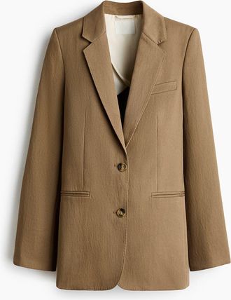 H&M Single-breasted Blazer in Dark Beige at Nordstrom, Size Xx-Large