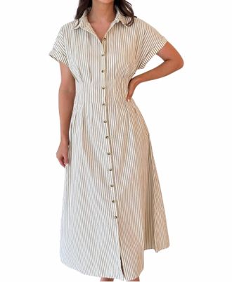 Saylor Colby Midi Dress In Crm/brown