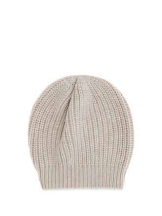 Brunello Cucinelli M32373999 Cashmere with Sequins Beanie - Beige