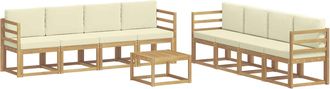 vidaXL Conjunto De Sof&aacute;s De Exterior 9 Uds. Blanco Y Crema Vidaxl