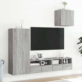 Berkfield Home Versatile 4 Piece TV Wall Units Grey Sonoma Engineered Wood