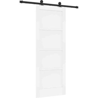 vidaXL Vidaxl - Puerta Deslizante Manual Blanco Y Negro 78 X 202 Cm