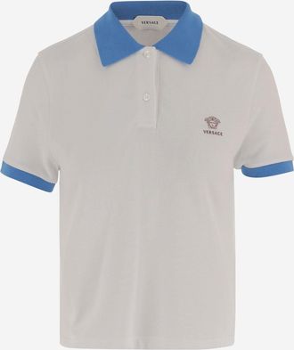 Versace Cotton Polo Shirt With Logo