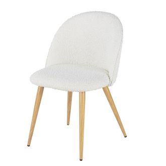 Maisons du monde Silla de tela color crudo efecto lana rizada