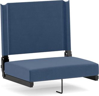 Flash Furniture Lightweight Stadium Chair with Handle, Ultra-Padded Seat, Navy Blue