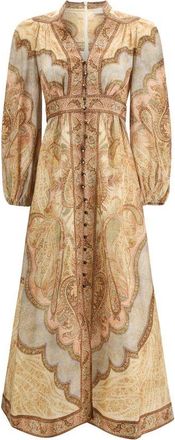 Zimmermann Multicolor Linen Long Womens Dress