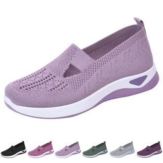 Generic Womens Comfort Walking Shoes, Woven Lightweight Breathable Orthopedic Sneakers with Soft Sole, Arch Support and Stretch Fit