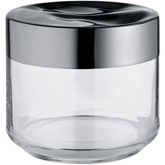 Alessi Julieta LC07 - Barattolo Ermetico da Cucina di Design, Corpo in Vetro con Coperchio in Acciaio Inossidabile 18/10, 50 cl - Alessi