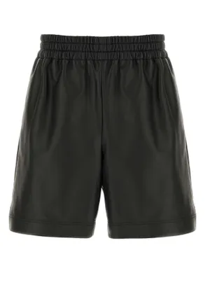 Gucci Black Leather Bermuda Shorts