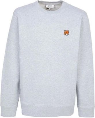Maison Kitsun&eacute; Fox Head Regular Sweatshirt - Heren - Sweatshirts - Grijs - S - Katoen - Hoodies & sweatvesten