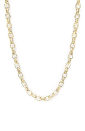 Melinda Maria Ashley Cubic Zirconia Chain Link Necklace in Gold-White at Nordstrom, Size 16