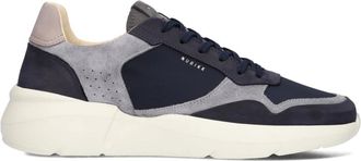 Nubikk Schoenen, Heren, Blauw, 45 EU, Leer, Blauwe Road Wave Lage Sneakers