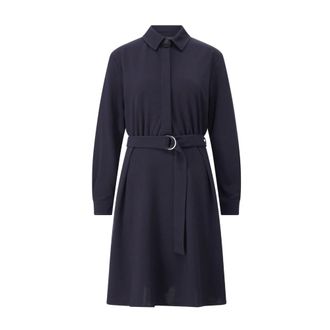 Max Mara Overhemdjurken - Dames - Shirt Kleedjes - Blauw - XL - Leer - Kleedjes
