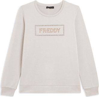 Freddy Felpa sportiva da donna con grafica frontale in strass