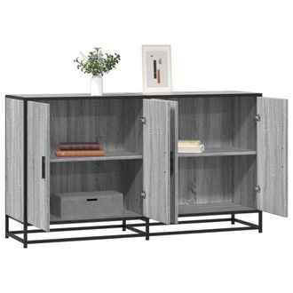 Berkfield Home Sideboard Grey Sonoma 134x35x76 cm Engineered Wood | Size: 134 x 35 x 76 cm