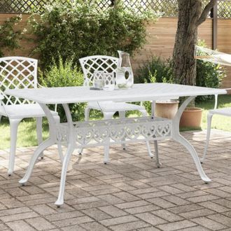 vidaXL vidaXL Tavolo da Giardino Bianco 150x90x72 cm in Alluminio Pressofuso