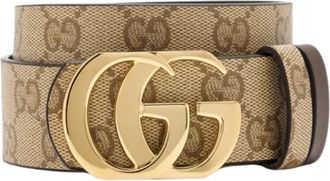 Gucci Beige GG Logo Belt
