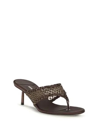 Le Silla Womens Gilda Sandals Fondente Goatskin-Hircus Goatskin Goatskin/hircus