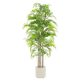 ML Design Ml-design - Bamb&uacute; Artificial 180 Cm Decorativo, Planta Grande Estilo Oriental Falsa Tronco Hojas Y Maceta De Pl&aacute;stico, Para Interior Y Exterior, &Aacute;rbol