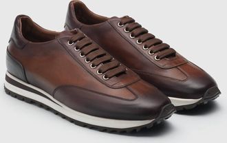 Scarpe di Bianco Mens Sb307 Calf Reverse Sombrero Sneaker In Brown