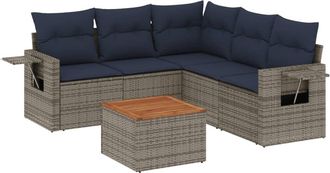vidaXL Vidaxl Set Divani Da Giardino 6 Pz Con Cuscini Grigio In
