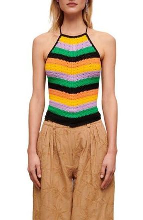 Maje Matrix Crochet Halter Neck Top in Multicolor at Nordstrom Rack, Size 1 (Fits Like 2-4 Us)