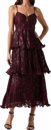 Astr Lupin Dress In Wine Floral
