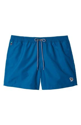 Paul Smith Zebra Logo Swim Trunks in Cobalt Blue at Nordstrom, Size X-Large