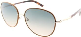 Tom Ford Georgia Havana Leather Trim Sunglasses