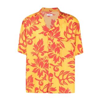 ERL Erl, Overhemden, Heren, Veelkleurig, XS, Tropische Bloemen Korte Mouw Shirt