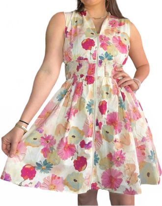 Entro Carlie Floral Zip-Up Dress In Multi