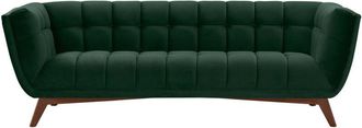 Rendez-Vous D&eacute;co Sof&aacute; Mona De 3 Plazas En Terciopelo Verde Oscuro