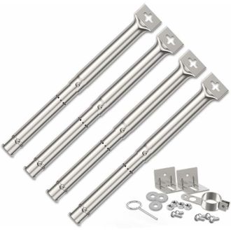 OEM Quemador Universal Ajustable De 30,5 A 44,5 Cm - Acero Inoxidable - Compatible Con Fireplus Y Char-broil - Instalaci&oacute;n R&aacute;pida -crezuo