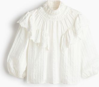 H&M Bluse mit Volants - White