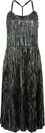 Trussardi Abito Midi con Scollo a V e Volant - - Dresses - Donna - Nero - S