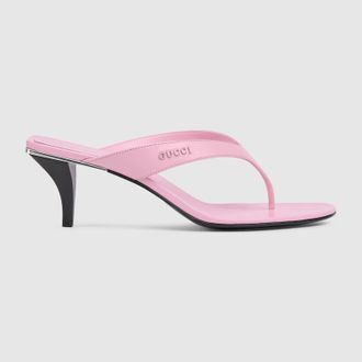 Gucci Womens Vittoria Thong, Pink, Leather