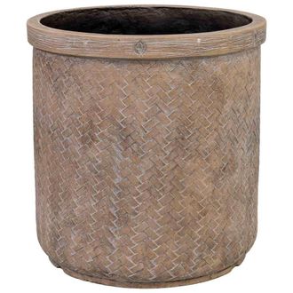 Wanderlust Deco Macetero De Fibra De Vidrio Marr&oacute;n 36x36x37.5cm