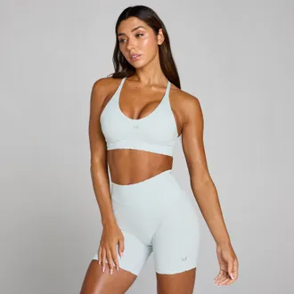 MyProtein Sujetador deportivo Tempo Ultra sin costuras para mujer de MP - Azul aurora - L