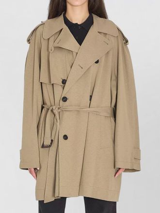 Balenciaga short cocoon trench cotton twill coat