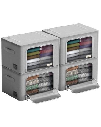 Sorbus Set Of 4 Storage Bins With Windows