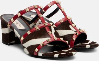Valentino Garavani Rockstud calf hair and leather pumps