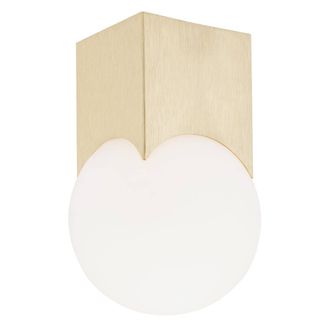 Netlighting Austin Surface Mounted Downlight Opal Matt Brushed Brass in Yellow