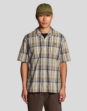 Lyle & Scott Lyle And Scott Mens Short Sleeve Linen Blend Check Shirt - Size: Regular/36