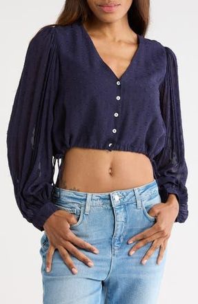 FRNCH Nydia Woven Top in Bleu Marine at Nordstrom Rack, Size X-Small